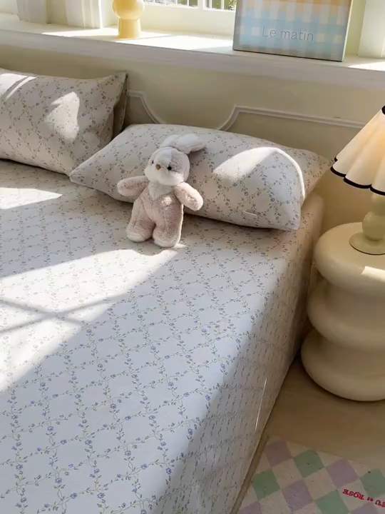 91家纺网 家纺一手货源 找家纺 爱彼家纺 2026新款原棉老粗布凉席席子床单条纹印花床单-粗纱系列一 菱形诺溪