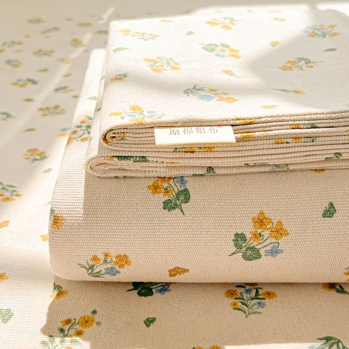 爱彼家纺 2026新款原棉老粗布凉席席子床单条纹印花床单-粗纱系列一 清新碎花