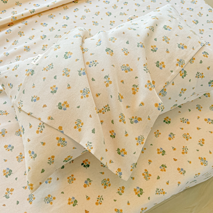 91家纺网 家纺一手货源 找家纺 爱彼家纺 2026新款原棉老粗布凉席席子床单条纹印花床单-粗纱系列一 清新碎花