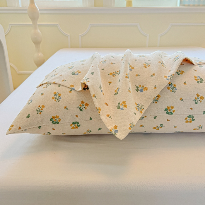 91家纺网 家纺一手货源 找家纺 爱彼家纺 2026新款原棉老粗布凉席席子床单条纹印花床单-粗纱系列一 清新碎花