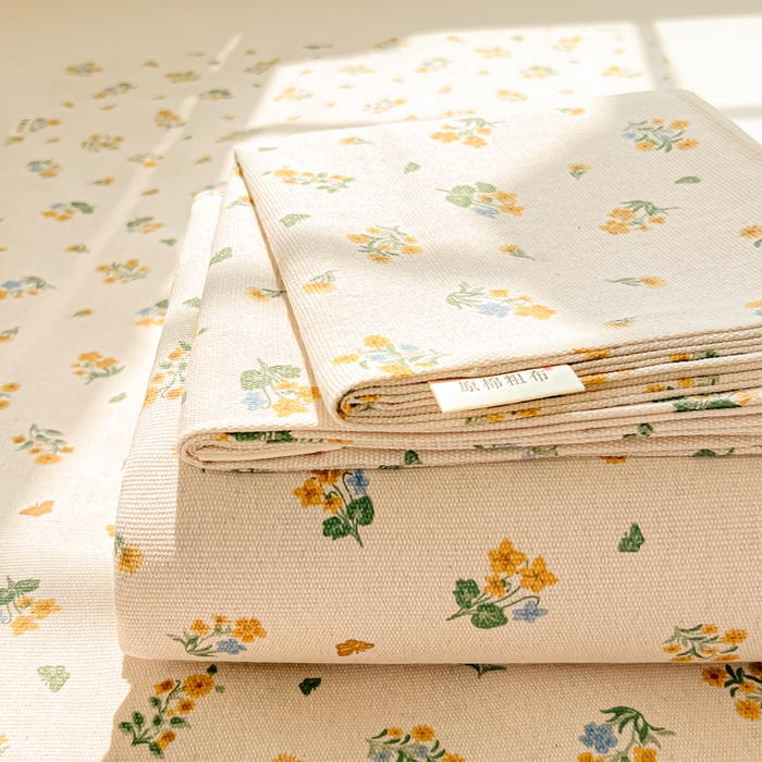 91家纺网 家纺一手货源 找家纺 爱彼家纺 2026新款原棉老粗布凉席席子床单条纹印花床单-粗纱系列一 清新碎花