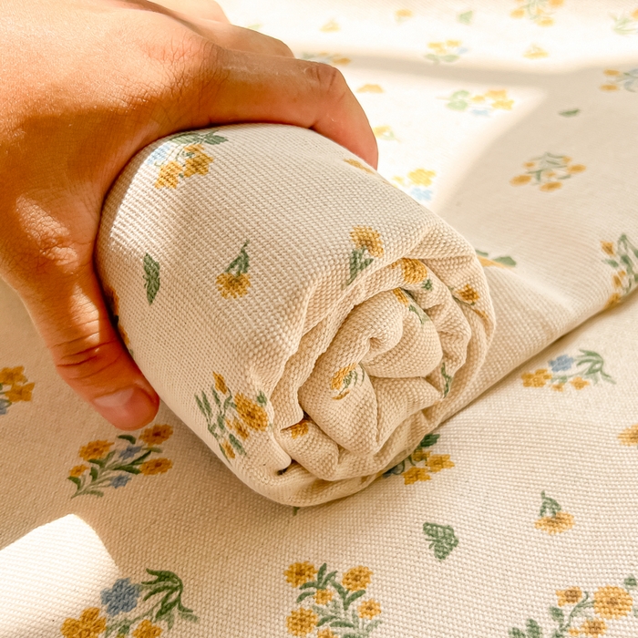 91家纺网 家纺一手货源 找家纺 爱彼家纺 2026新款原棉老粗布凉席席子床单条纹印花床单-粗纱系列一 清新碎花