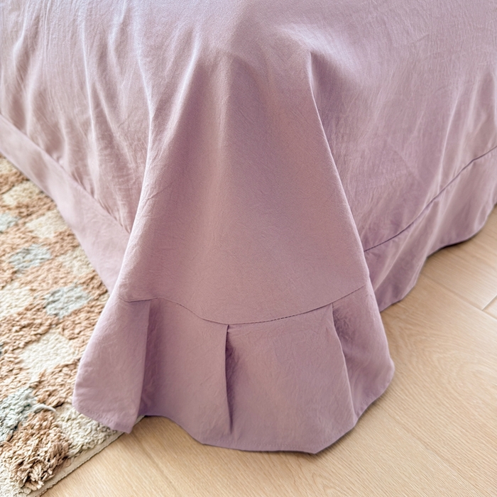 91家纺网 家纺一手货源 找家纺 芯贝儿 2026新款古法小清新全棉花边仿棉水洗棉法式四件套件被套床单 浪漫樱桃