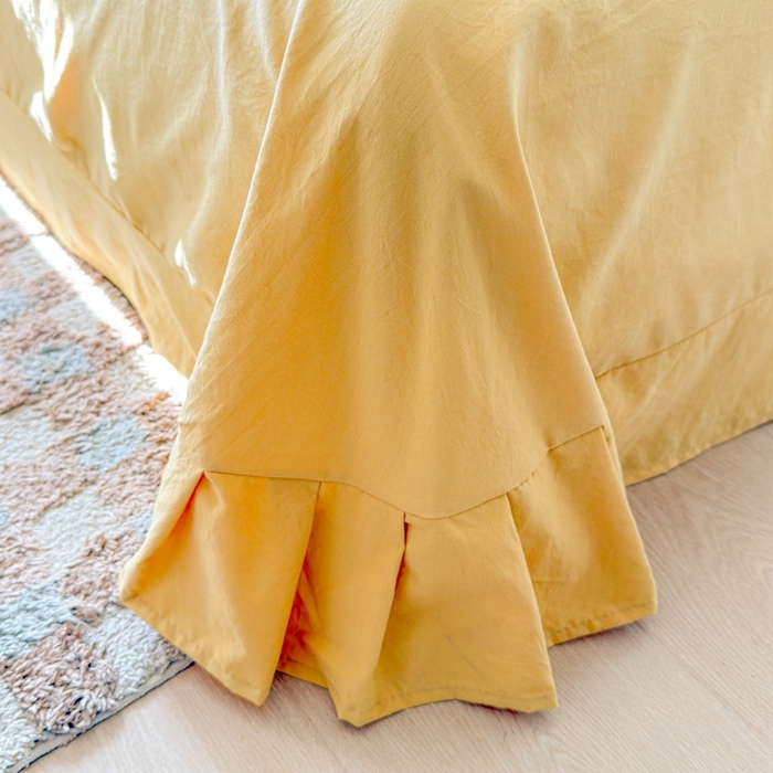 91家纺网 家纺一手货源 找家纺 芯贝儿 2026新款古法小清新全棉花边仿棉水洗棉法式四件套件被套床单 夏日初恋