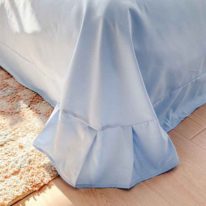 91家纺网 家纺一手货源 找家纺 芯贝儿 2026新款古法小清新全棉花边仿棉水洗棉法式四件套件被套床单 小伙伴