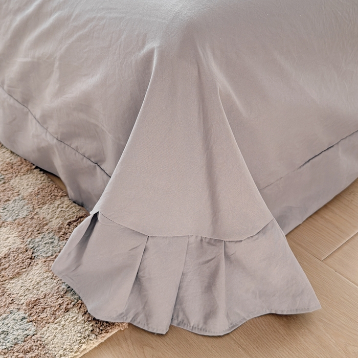 91家纺网 家纺一手货源 找家纺 芯贝儿 2026新款古法小清新全棉花边仿棉水洗棉法式四件套件被套床单 小木马