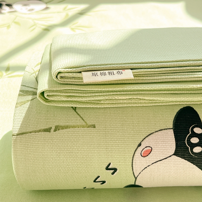 91家纺网 家纺一手货源 找家纺 爱彼家纺 2026新款升级细纱老粗布床单款凉席席子单床单床单三件套 竹小熊