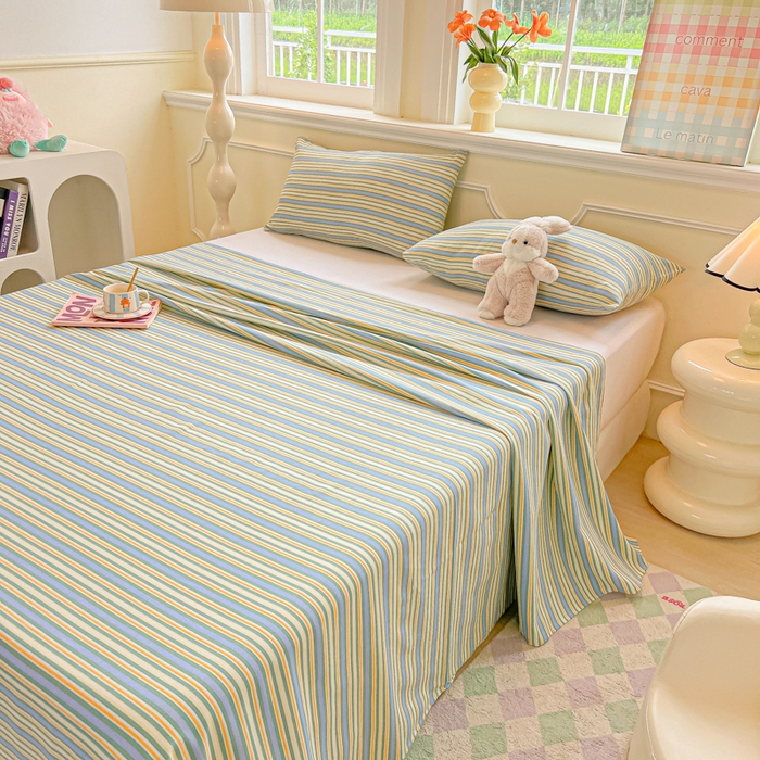 91家纺网 家纺一手货源 找家纺 爱彼家纺 2026新款升级细纱老粗布床单款凉席席子单床单床单三件套 北望