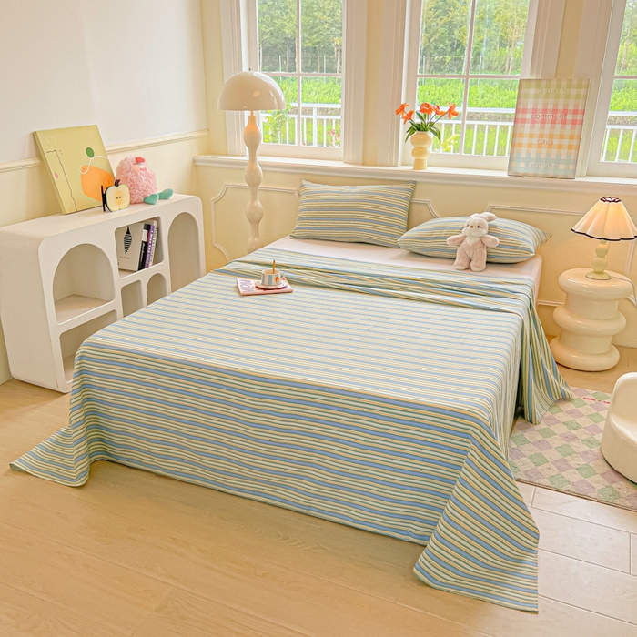 91家纺网 家纺一手货源 找家纺 爱彼家纺 2026新款升级细纱老粗布床单款凉席席子单床单床单三件套 北望