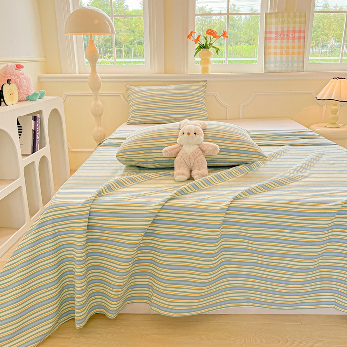 91家纺网 家纺一手货源 找家纺 爱彼家纺 2026新款升级细纱老粗布床单款凉席席子单床单床单三件套 北望