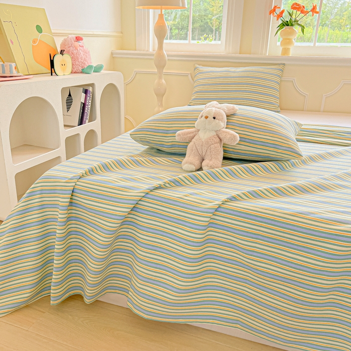 91家纺网 家纺一手货源 找家纺 爱彼家纺 2026新款升级细纱老粗布床单款凉席席子单床单床单三件套 北望