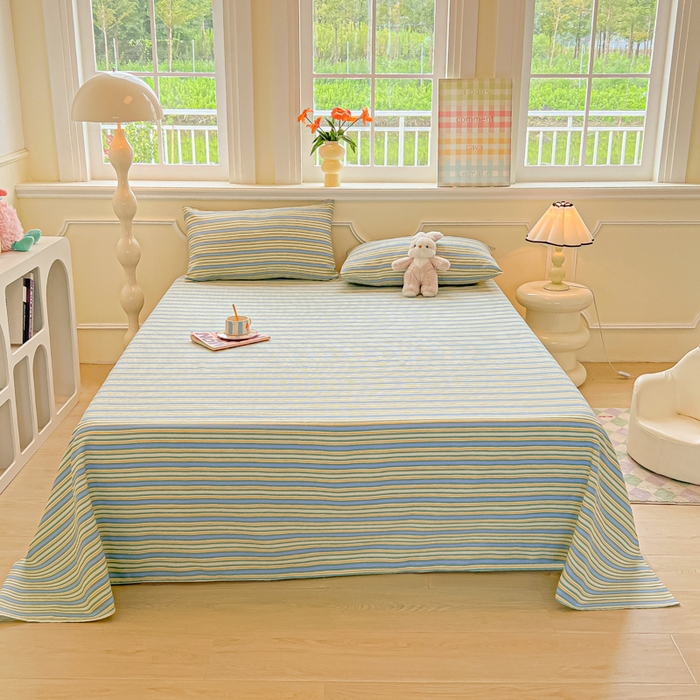 91家纺网 家纺一手货源 找家纺 爱彼家纺 2026新款升级细纱老粗布床单款凉席席子单床单床单三件套 北望