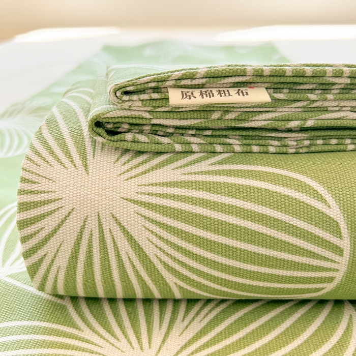 91家纺网 家纺一手货源 找家纺 爱彼家纺 2026新款升级细纱老粗布床单款凉席席子单床单床单三件套 花清舞绿