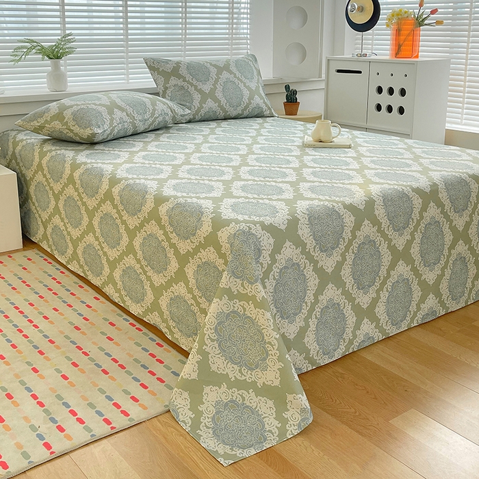 91家纺网 家纺一手货源 找家纺 爱彼家纺 2026新款升级细纱老粗布床单款凉席席子单床单床单三件套 欧式灰