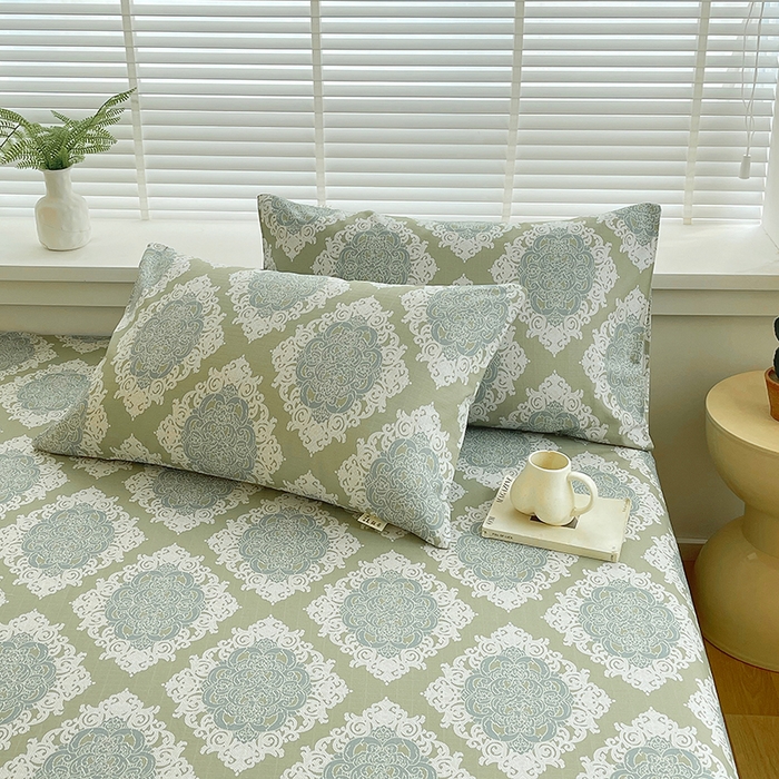 91家纺网 家纺一手货源 找家纺 爱彼家纺 2026新款升级细纱老粗布床单款凉席席子单床单床单三件套 欧式灰