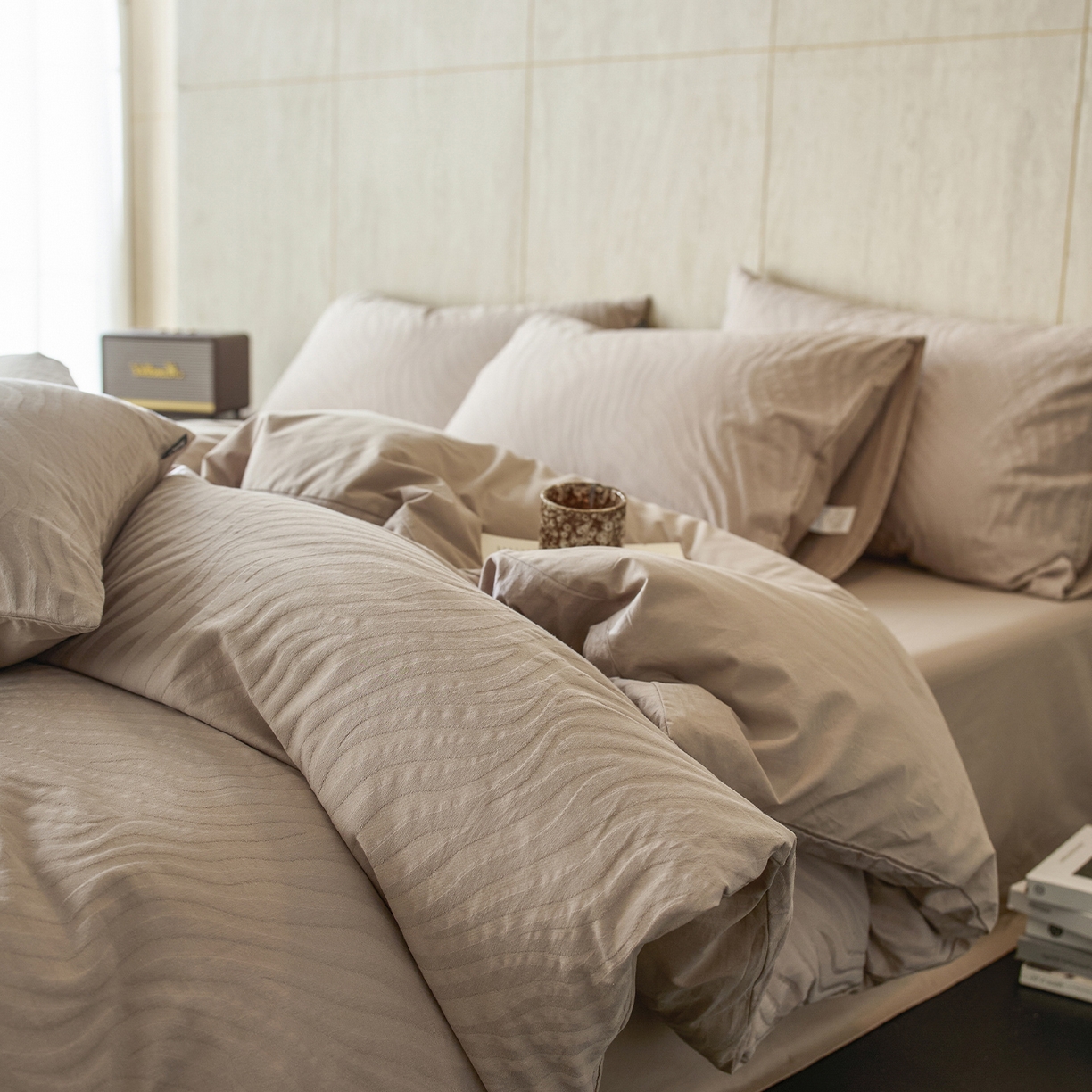 91家纺网 家纺一手货源 找家纺 （总）小懒猪 2026新款亲肤舒适立体全棉提花四件套