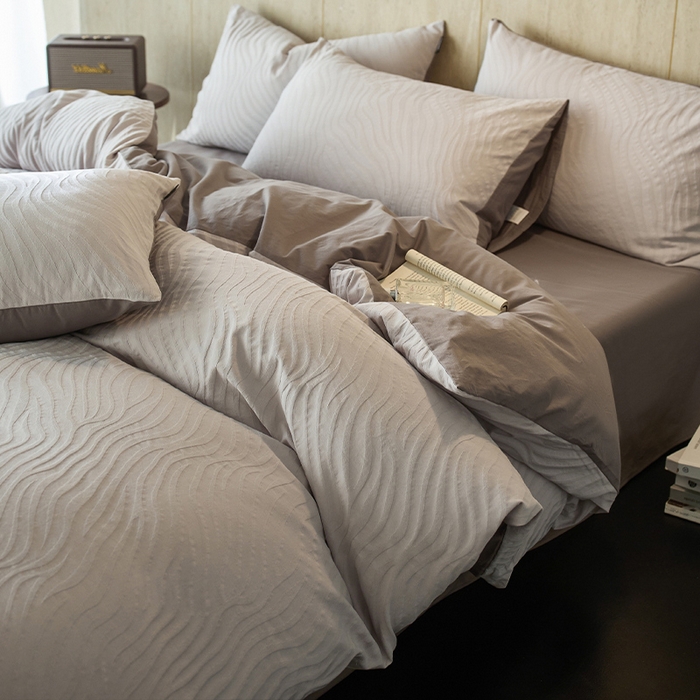 91家纺网 家纺一手货源 找家纺 （总）小懒猪 2026新款亲肤舒适立体全棉提花四件套