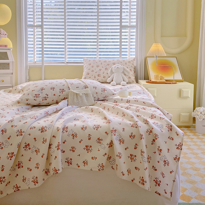 91家纺网 家纺一手货源 找家纺 （总）爱彼家纺 2026新款古艺印花小碎花老粗布床单-粗纱系列二