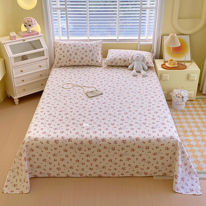 91家纺网 家纺一手货源 找家纺 爱彼家纺 2026新款古艺印花小碎花老粗布床单-粗纱系列二 春日撩人