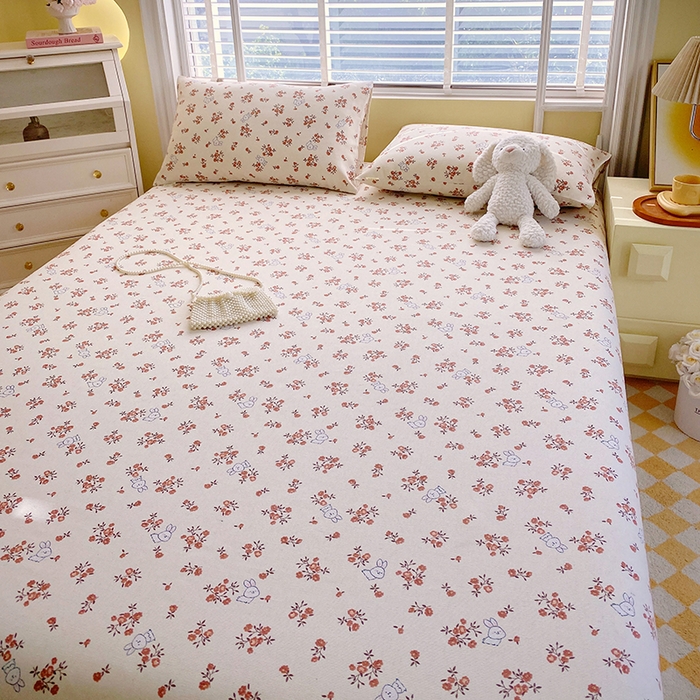 91家纺网 家纺一手货源 找家纺 爱彼家纺 2026新款古艺印花小碎花老粗布床单-粗纱系列二 春日撩人