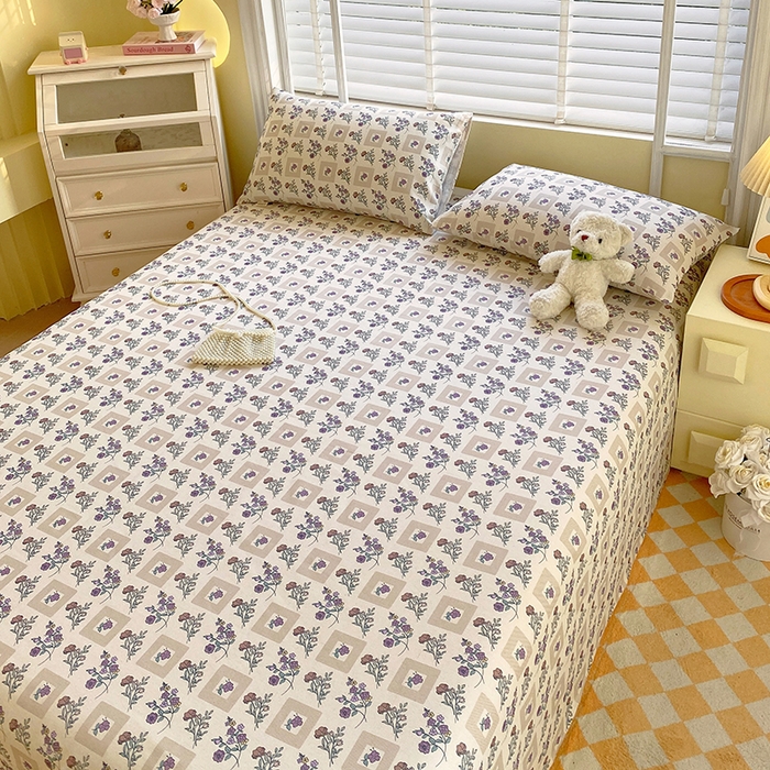 91家纺网 家纺一手货源 找家纺 爱彼家纺 2026新款古艺印花小碎花老粗布床单-粗纱系列二 半蕾