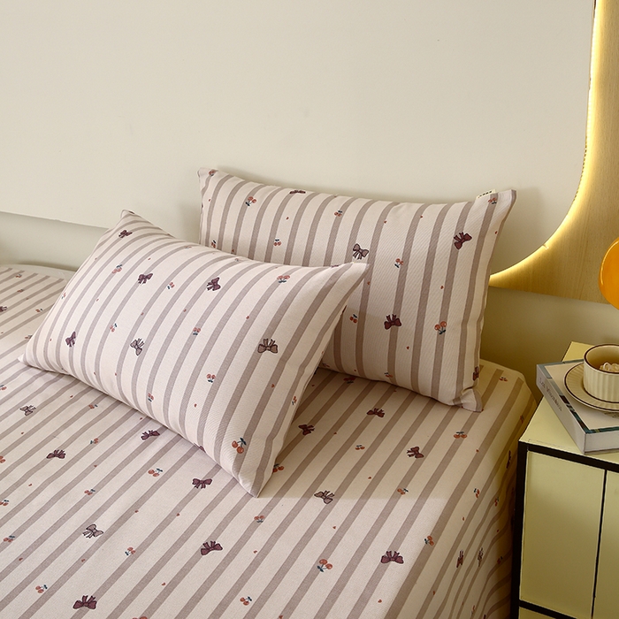 91家纺网 家纺一手货源 找家纺 爱彼家纺 2026新款古艺印花小碎花老粗布床单-粗纱系列二 法式条纹