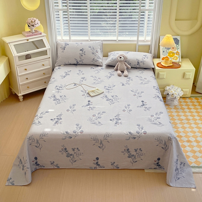 91家纺网 家纺一手货源 找家纺 爱彼家纺 2026新款古艺印花小碎花老粗布床单-粗纱系列二 空幽兰