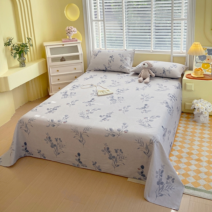 91家纺网 家纺一手货源 找家纺 爱彼家纺 2026新款古艺印花小碎花老粗布床单-粗纱系列二 空幽兰