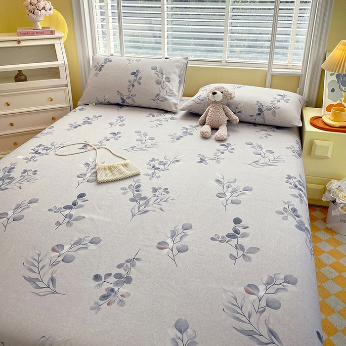 91家纺网 家纺一手货源 找家纺 爱彼家纺 2026新款古艺印花小碎花老粗布床单-粗纱系列二 空幽兰