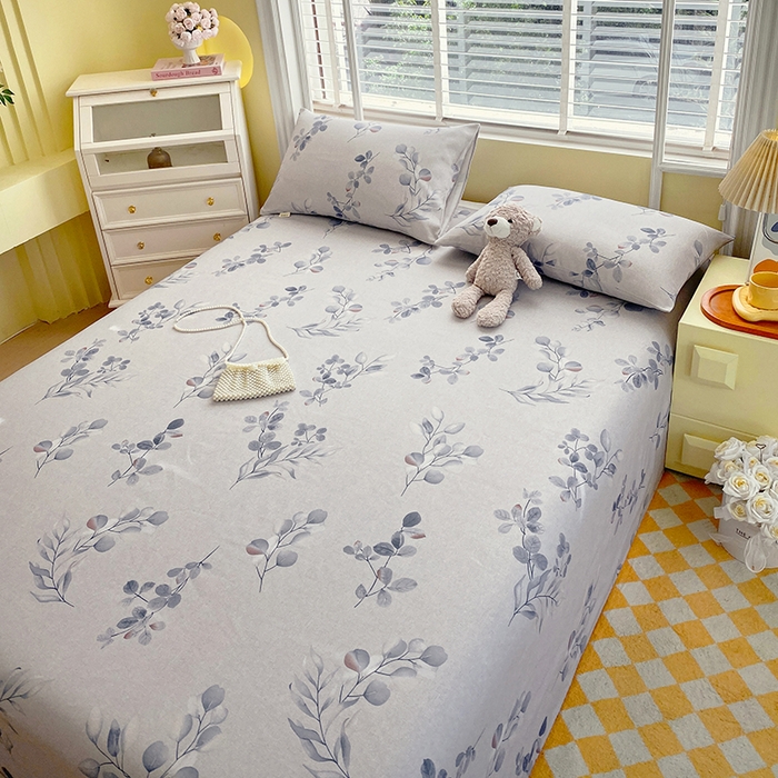 91家纺网 家纺一手货源 找家纺 爱彼家纺 2026新款古艺印花小碎花老粗布床单-粗纱系列二 空幽兰