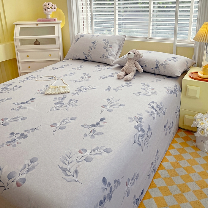 91家纺网 家纺一手货源 找家纺 爱彼家纺 2026新款古艺印花小碎花老粗布床单-粗纱系列二 空幽兰