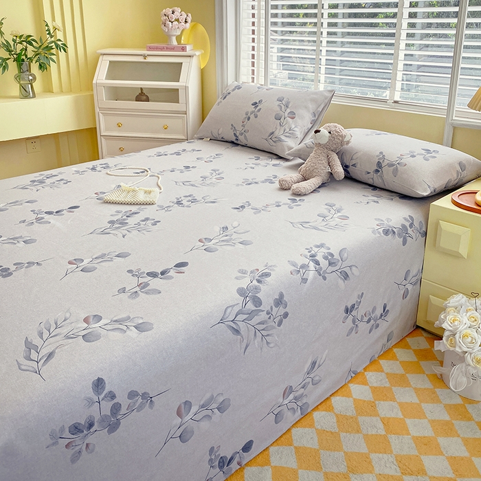 91家纺网 家纺一手货源 找家纺 爱彼家纺 2026新款古艺印花小碎花老粗布床单-粗纱系列二 空幽兰