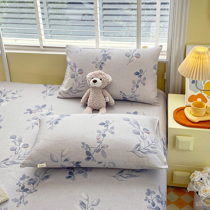 91家纺网 家纺一手货源 找家纺 爱彼家纺 2026新款古艺印花小碎花老粗布床单-粗纱系列二 空幽兰