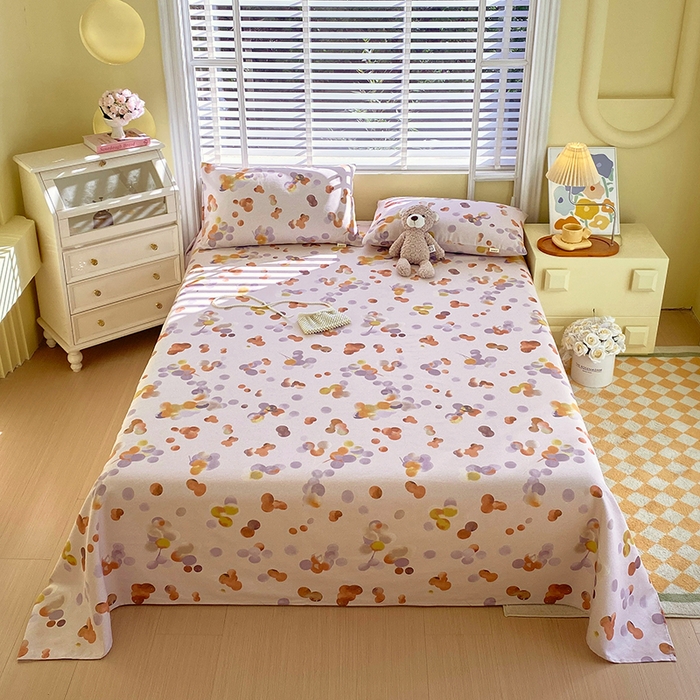 91家纺网 家纺一手货源 找家纺 爱彼家纺 2026新款古艺印花小碎花老粗布床单-粗纱系列二 露西亚