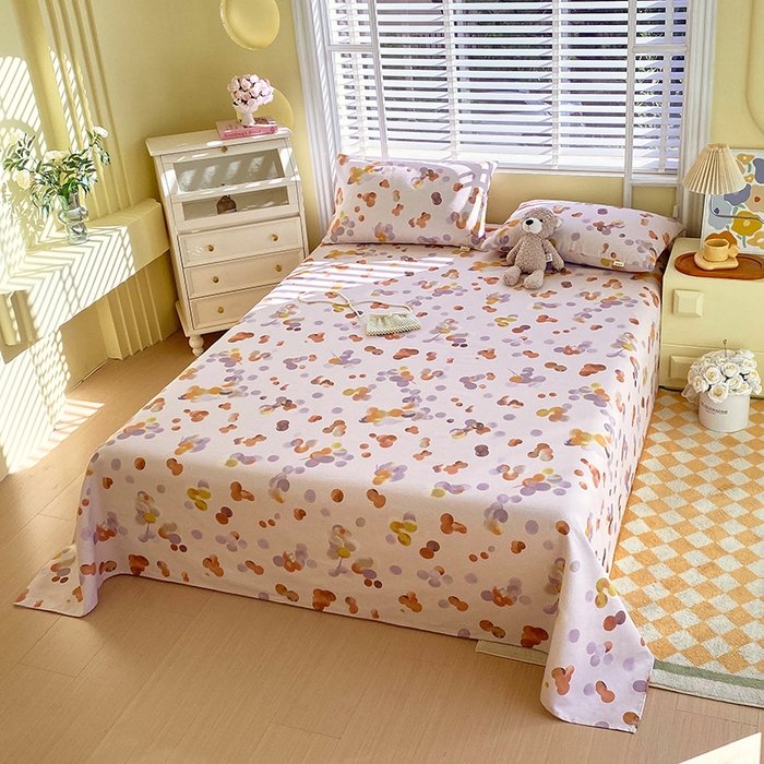 91家纺网 家纺一手货源 找家纺 爱彼家纺 2026新款古艺印花小碎花老粗布床单-粗纱系列二 露西亚