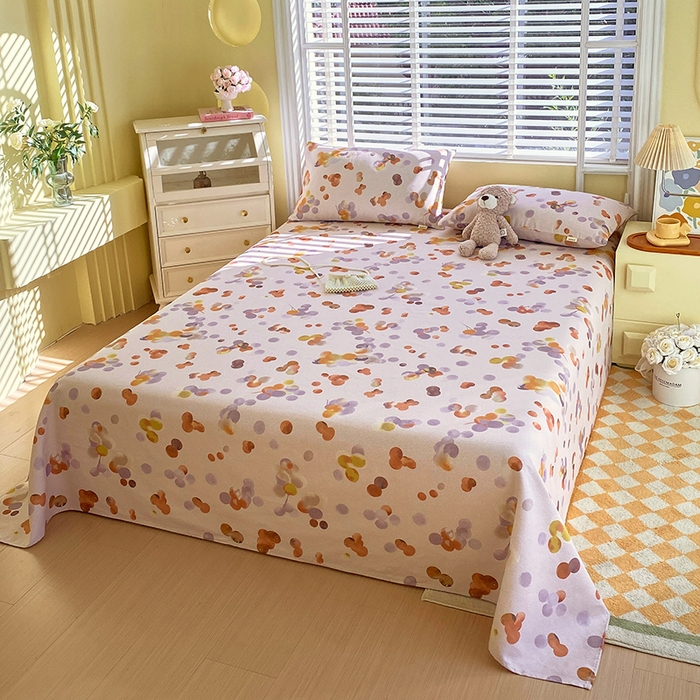 91家纺网 家纺一手货源 找家纺 爱彼家纺 2026新款古艺印花小碎花老粗布床单-粗纱系列二 露西亚