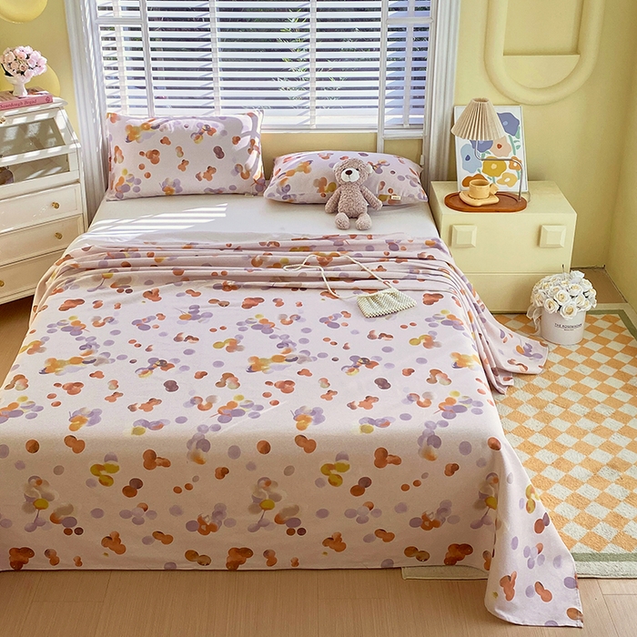 91家纺网 家纺一手货源 找家纺 爱彼家纺 2026新款古艺印花小碎花老粗布床单-粗纱系列二 露西亚