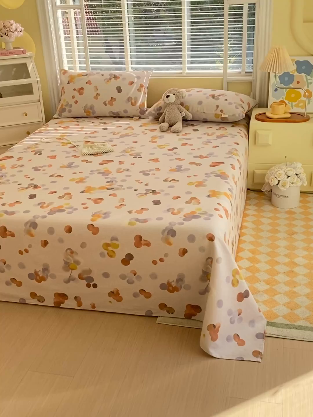 91家纺网 家纺一手货源 找家纺 爱彼家纺 2026新款古艺印花小碎花老粗布床单-粗纱系列二 露西亚