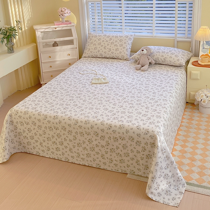 91家纺网 家纺一手货源 找家纺 爱彼家纺 2026新款古艺印花小碎花老粗布床单-粗纱系列二 深秋岁