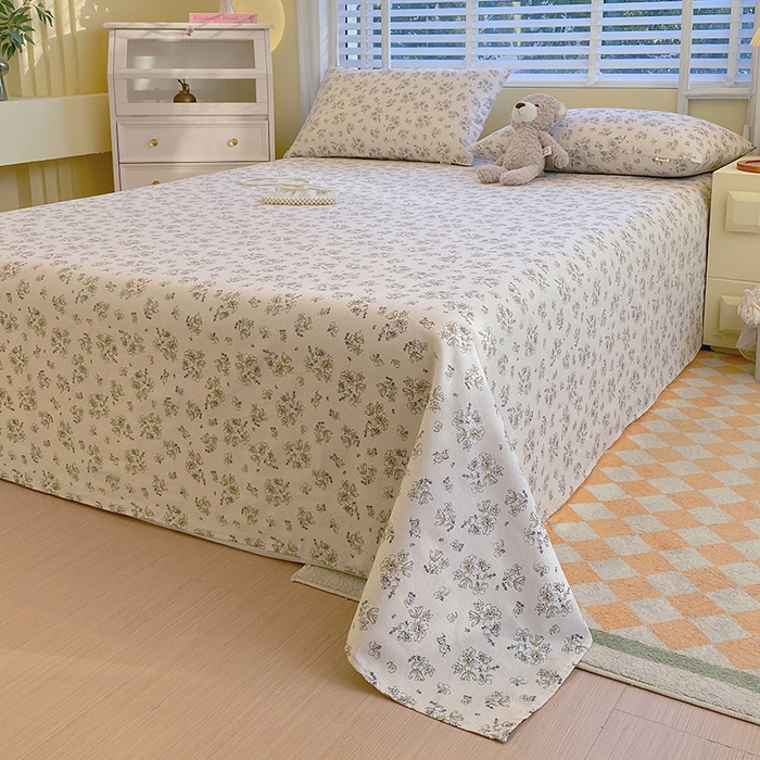 91家纺网 家纺一手货源 找家纺 爱彼家纺 2026新款古艺印花小碎花老粗布床单-粗纱系列二 深秋岁