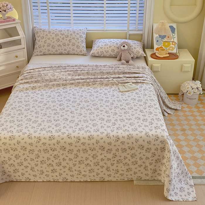 91家纺网 家纺一手货源 找家纺 爱彼家纺 2026新款古艺印花小碎花老粗布床单-粗纱系列二 深秋岁