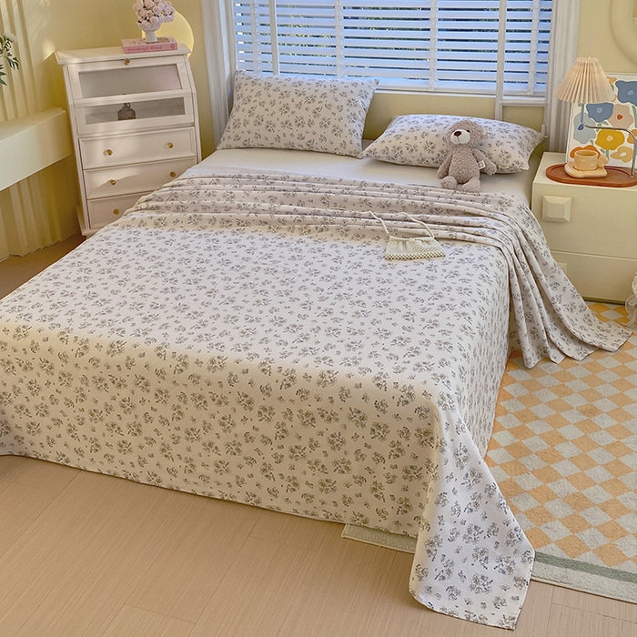 91家纺网 家纺一手货源 找家纺 爱彼家纺 2026新款古艺印花小碎花老粗布床单-粗纱系列二 深秋岁