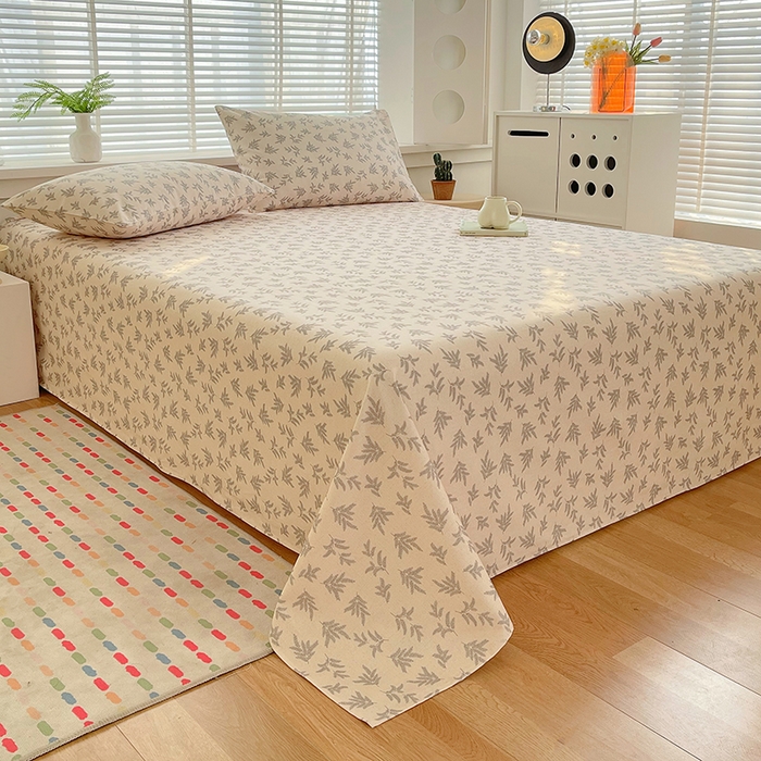 91家纺网 家纺一手货源 找家纺 爱彼家纺 2026新款古艺印花小碎花老粗布床单-粗纱系列二 深遂