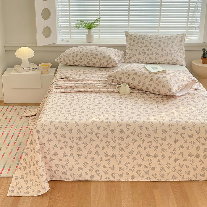 91家纺网 家纺一手货源 找家纺 爱彼家纺 2026新款古艺印花小碎花老粗布床单-粗纱系列二 深遂