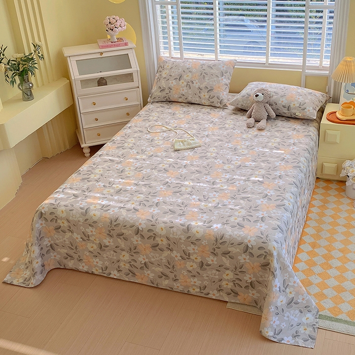 91家纺网 家纺一手货源 找家纺 爱彼家纺 2026新款古艺印花小碎花老粗布床单-粗纱系列二 春日奇迹