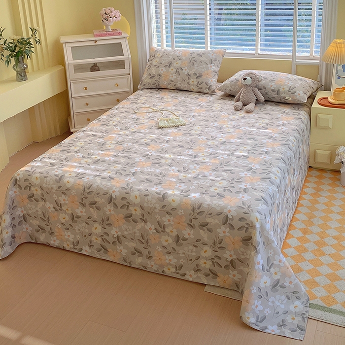 91家纺网 家纺一手货源 找家纺 爱彼家纺 2026新款古艺印花小碎花老粗布床单-粗纱系列二 春日奇迹