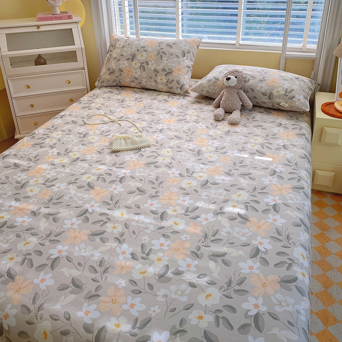 91家纺网 家纺一手货源 找家纺 爱彼家纺 2026新款古艺印花小碎花老粗布床单-粗纱系列二 春日奇迹