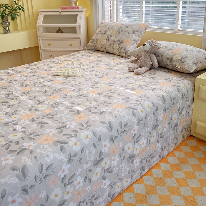 91家纺网 家纺一手货源 找家纺 爱彼家纺 2026新款古艺印花小碎花老粗布床单-粗纱系列二 春日奇迹