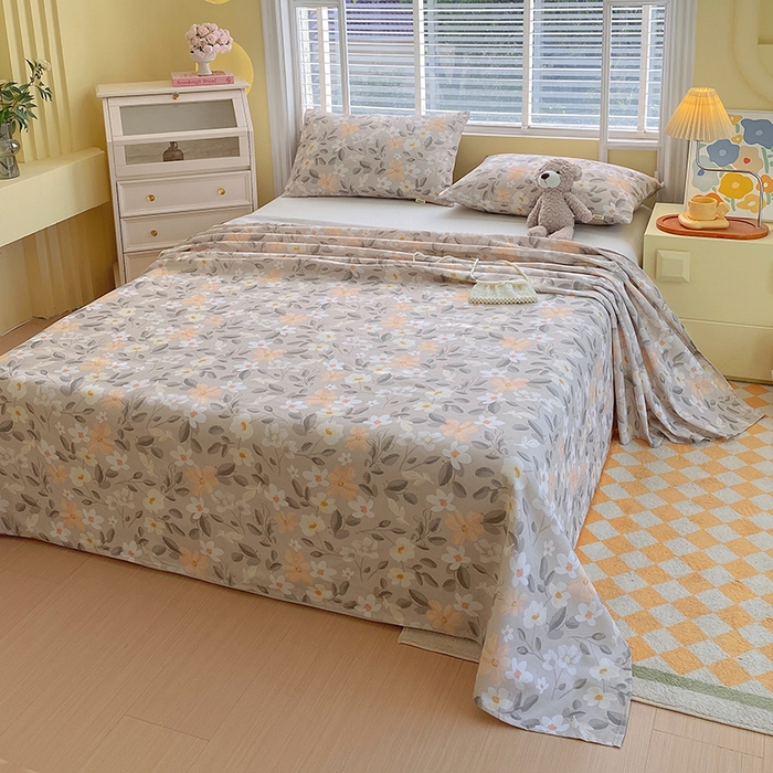 91家纺网 家纺一手货源 找家纺 爱彼家纺 2026新款古艺印花小碎花老粗布床单-粗纱系列二 春日奇迹