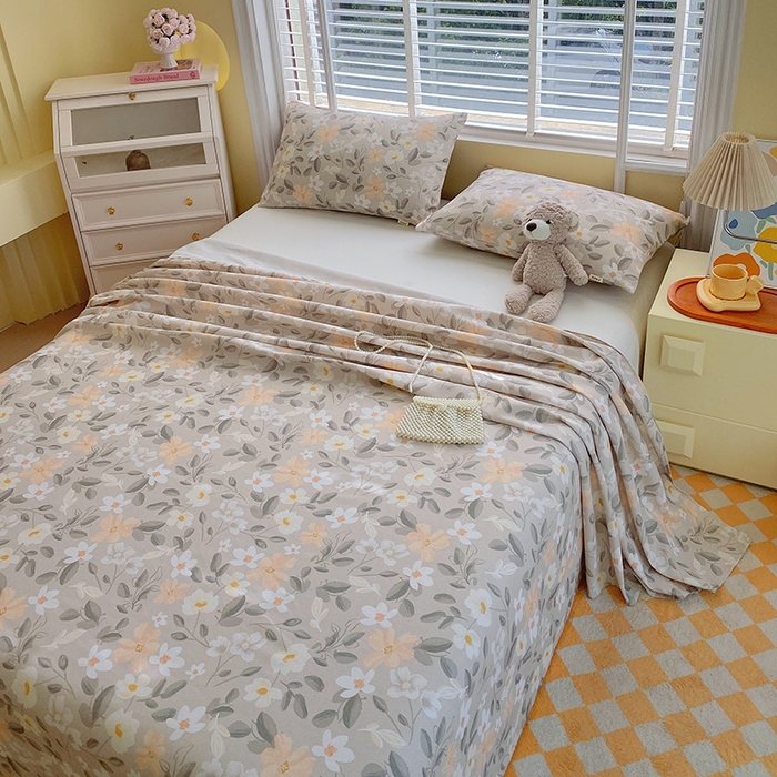 91家纺网 家纺一手货源 找家纺 爱彼家纺 2026新款古艺印花小碎花老粗布床单-粗纱系列二 春日奇迹